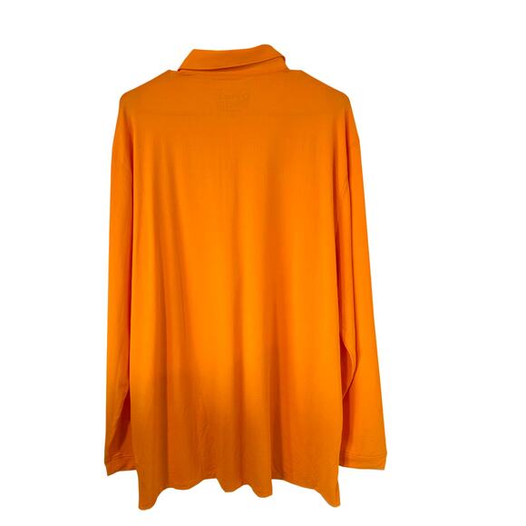 IBKUL Mens Long Sleeve Polo Shirt Orange Peel Size XL NEW - Picture 2 of 4